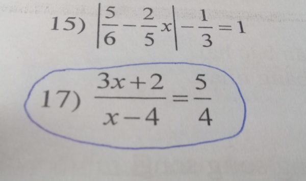 Toán 7: Giải phương trình (3x+2)/(x-4)=5/4?